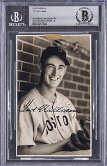 Ted Williams Signed Vintage Burke Photograph (Beckett MINT 9)
